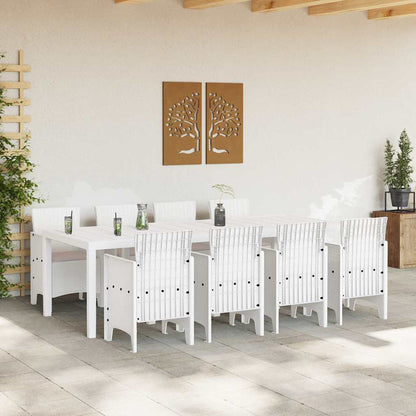 Garden Dining Set 9 pcs Light Grey Polypropylene