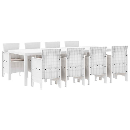 Garden Dining Set 9 pcs Light Grey Polypropylene