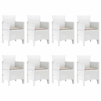 Garden Dining Set 9 pcs Light Grey Polypropylene