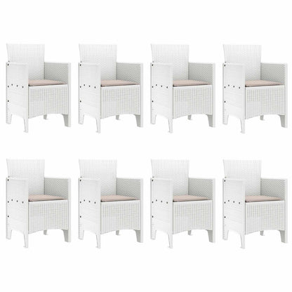 Garden Dining Set 9 pcs Light Grey Polypropylene