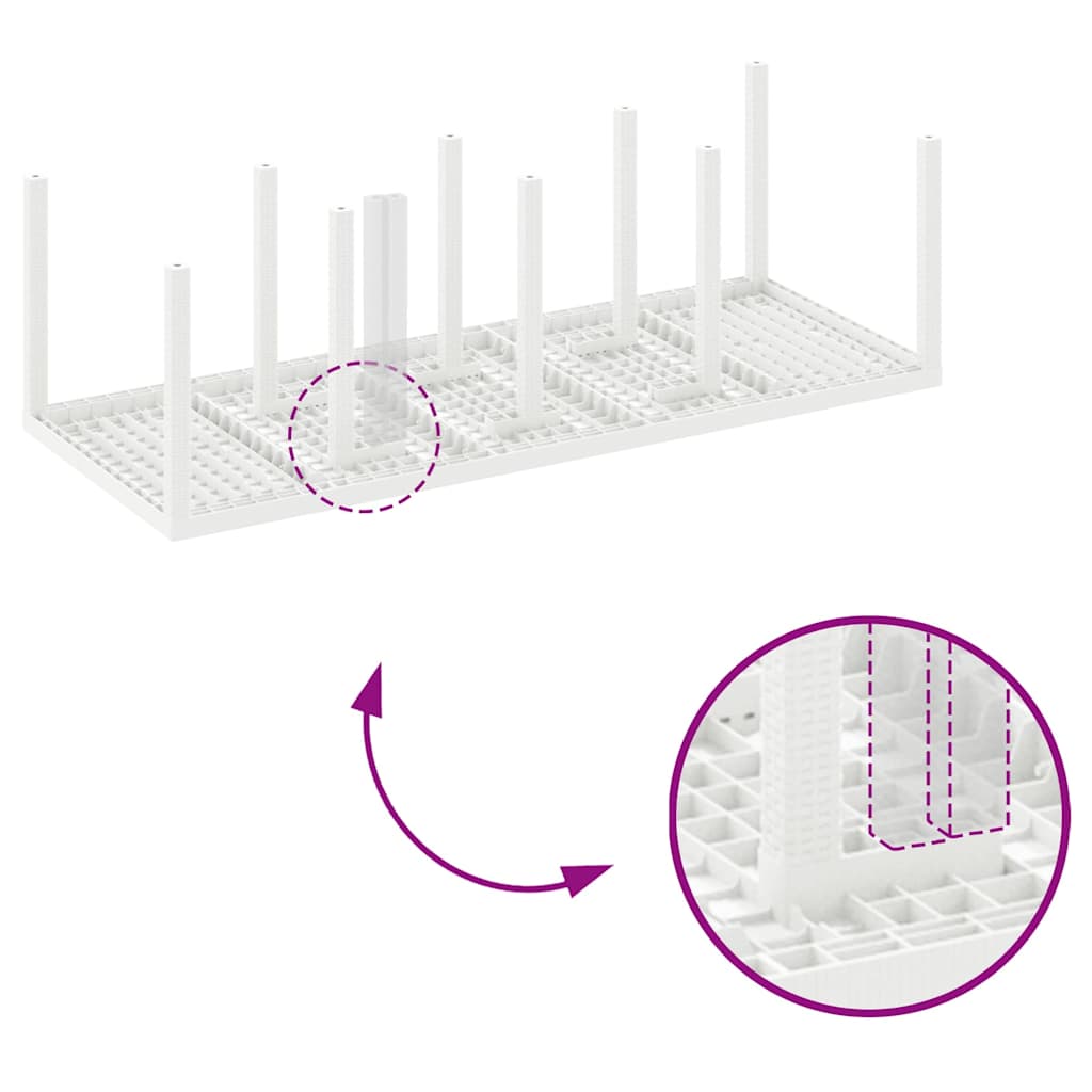 Garden Dining Set 9 pcs Light Grey Polypropylene