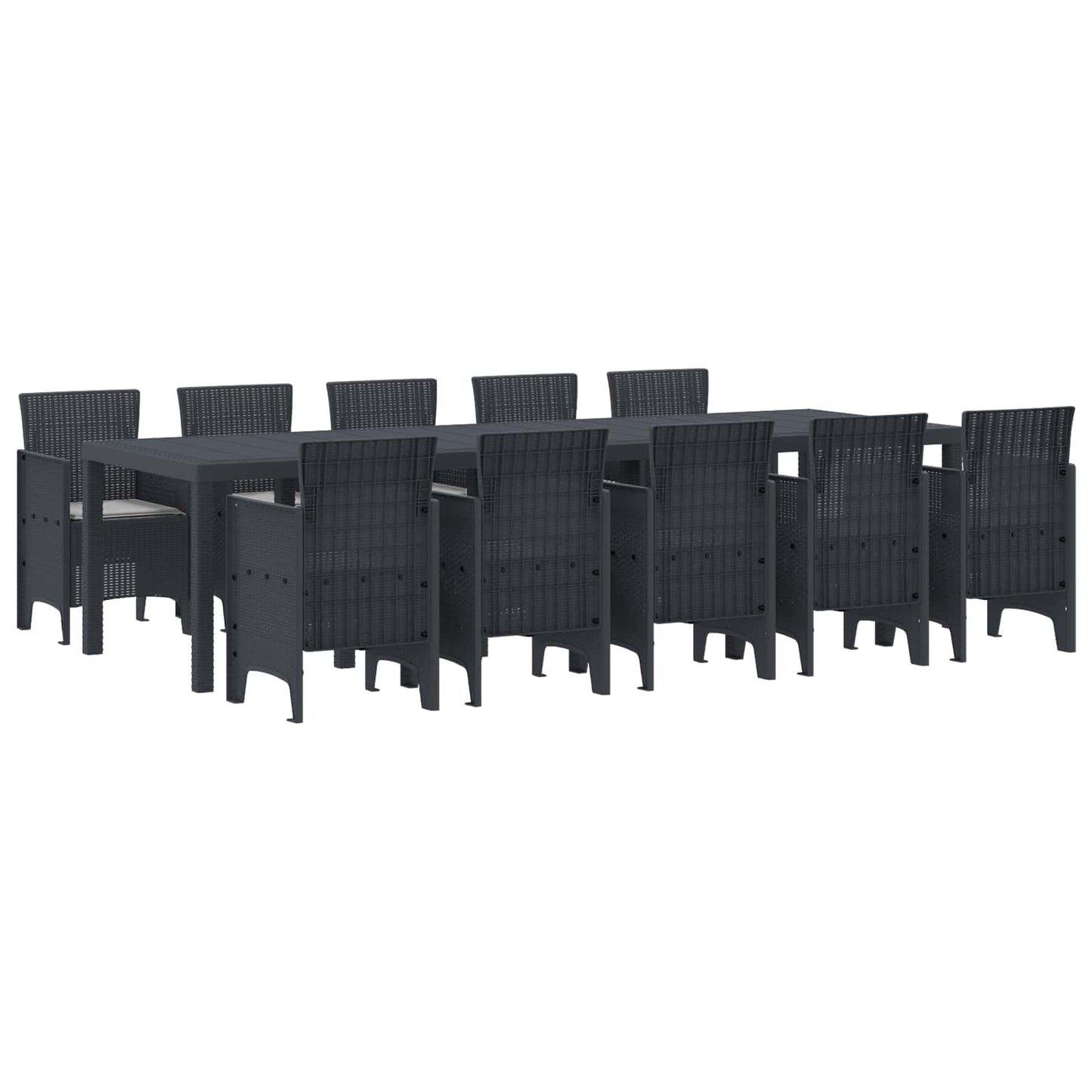 Garden Dining Set 11 pcs Anthracite and Light grey