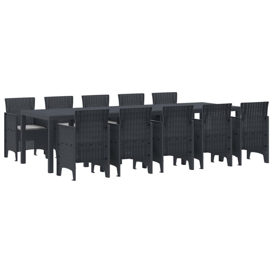 Garden Dining Set 11 pcs Anthracite and Light grey