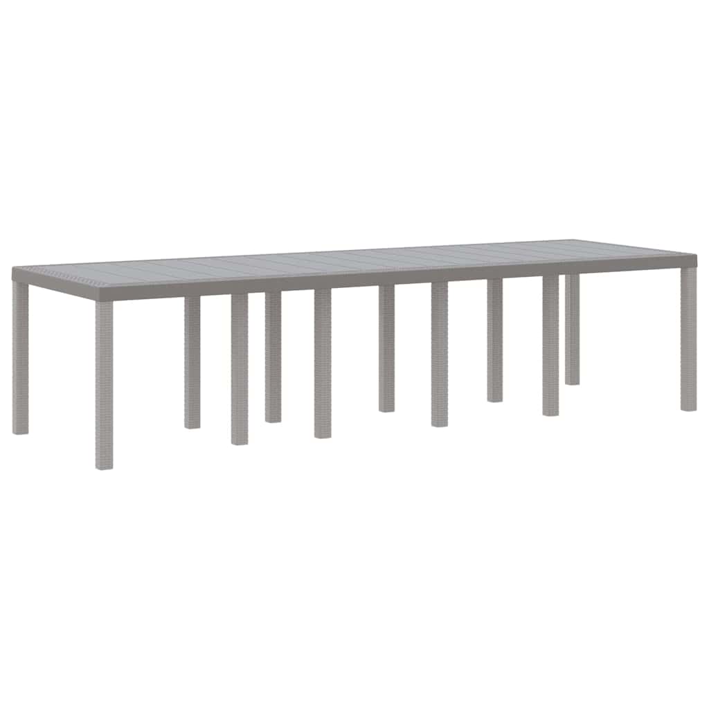 Garden Dining Set 11 pcs Light grey Poly rattan