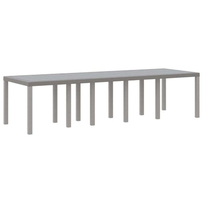 Garden Dining Set 11 pcs Light grey Poly rattan