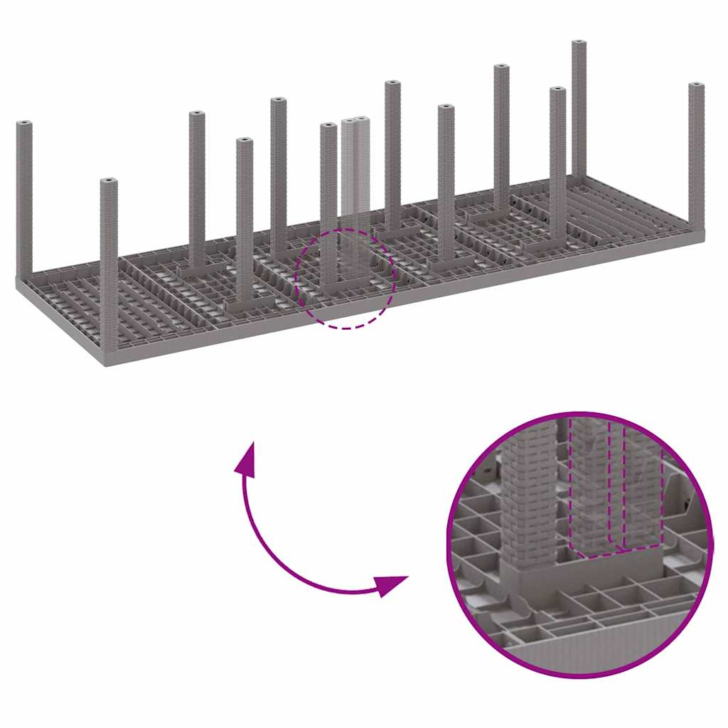 Garden Dining Set with Cushion 11 pcs Light grey Poly rattan