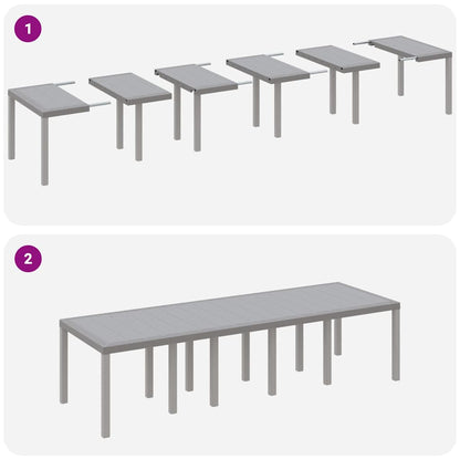 Garden Dining Set with Cushion 11 pcs Light grey Poly rattan