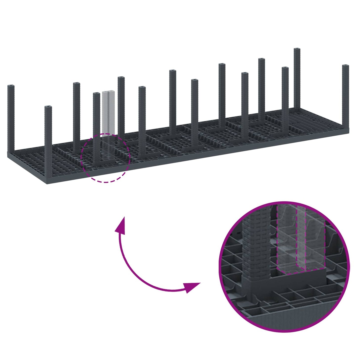 Garden Dining Set 13 pcs Anthracite Polt rattan