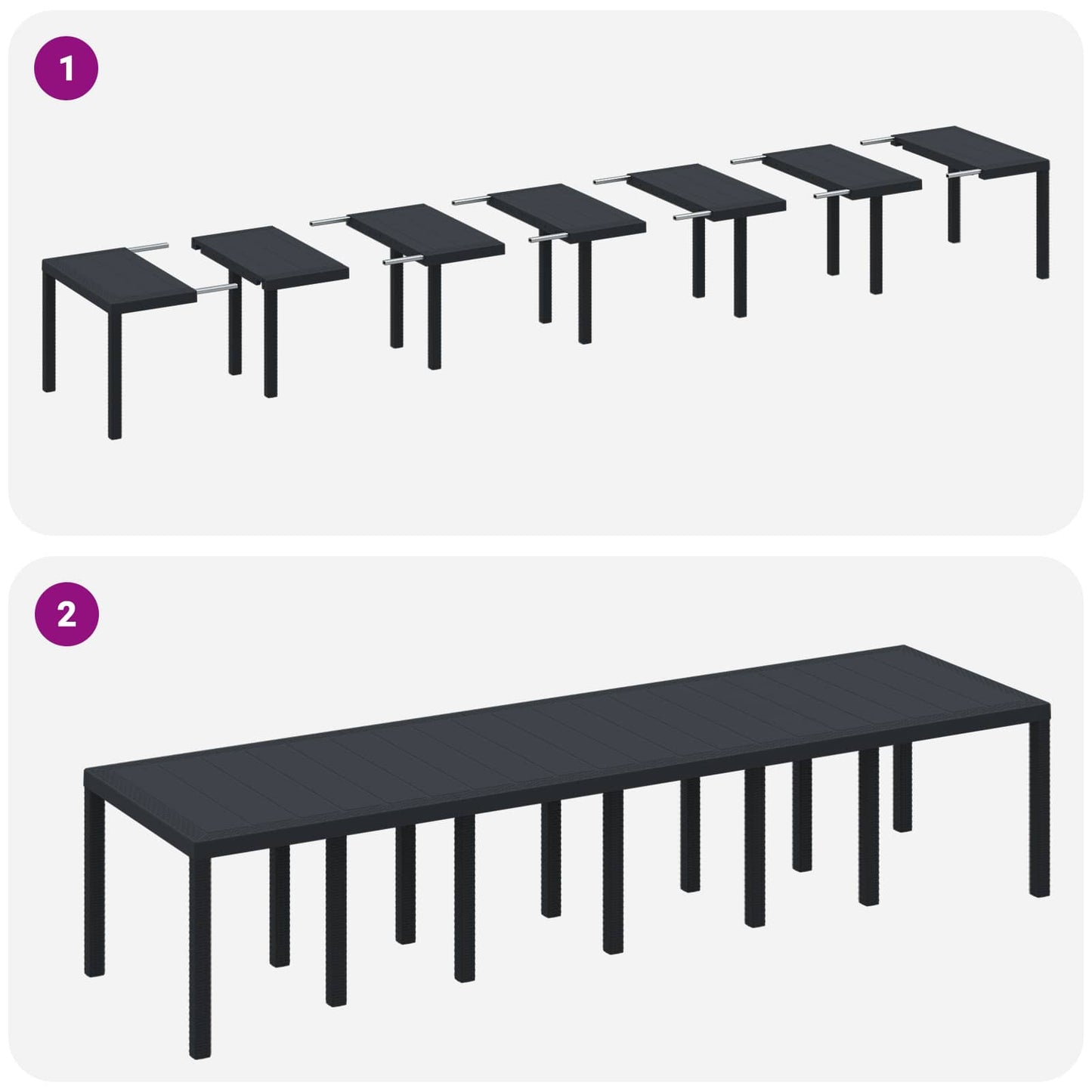 Garden Dining Set 13 pcs Anthracite Polt rattan