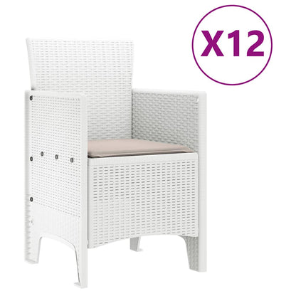 Garden Dining Set 13 pcs White Polt rattan