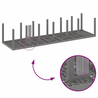 Garden Dining Set 13 pcs Light Grey Polt rattan