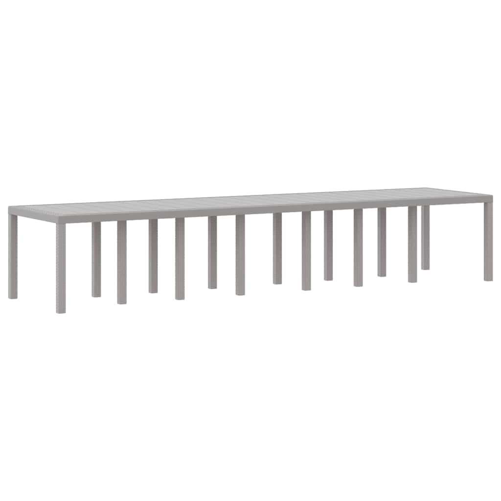 Garden Dining Set with Cushions 15 pcs Light Grey PP
