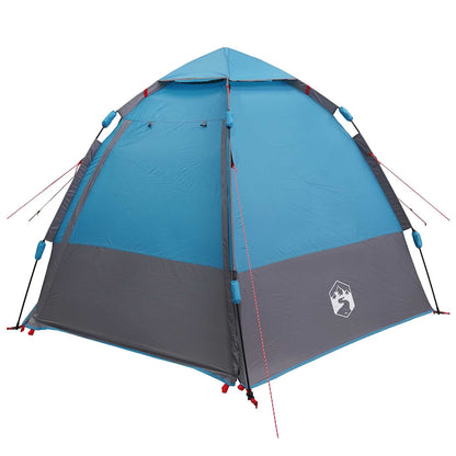 Instant Tent with Rainfly 4-Person Quick-Release with Roof Blue