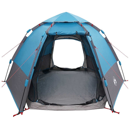 Instant Tent with Rainfly 4-Person Quick-Release with Roof Blue
