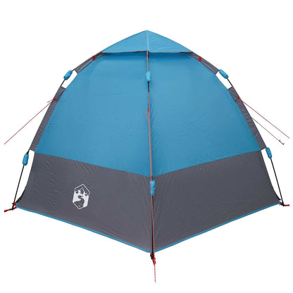 Instant Tent with Rainfly 4-Person Quick-Release with Roof Blue