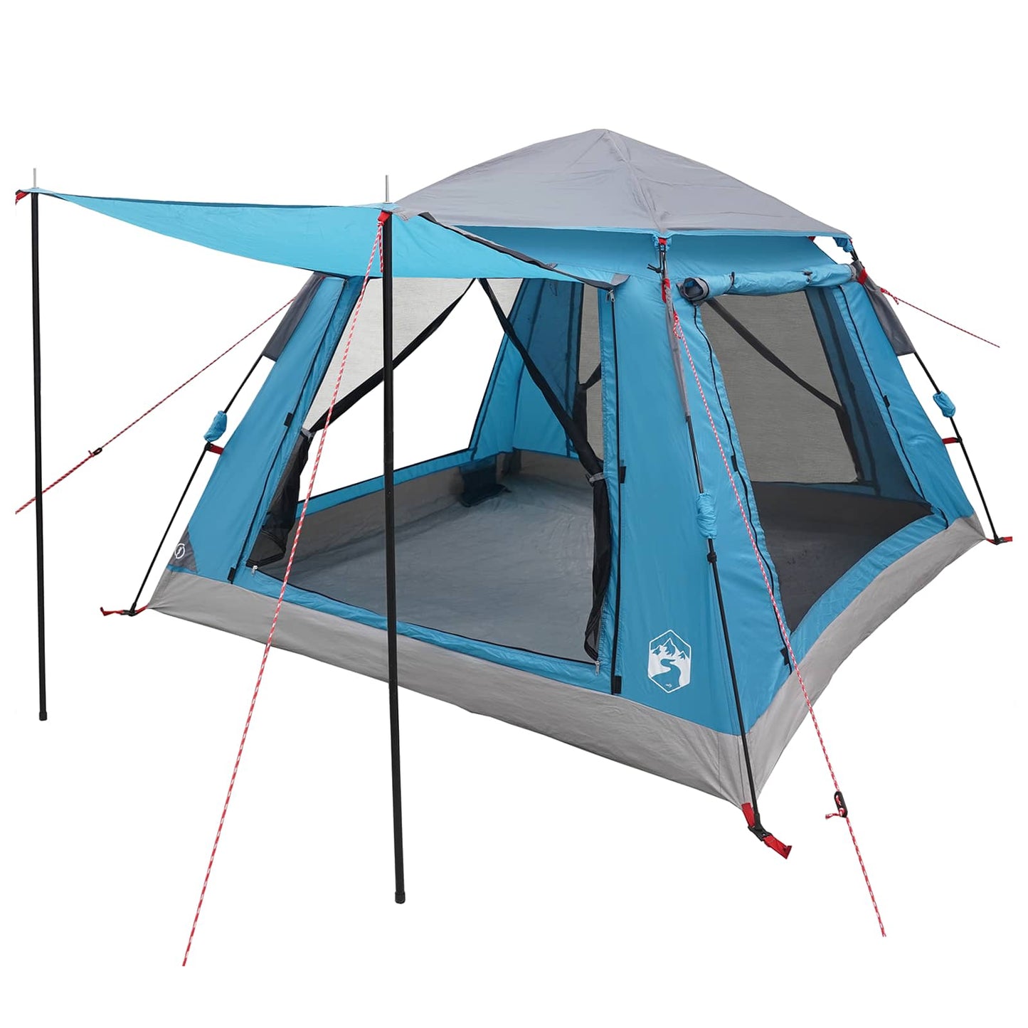 Instant Tent with Rainfly 3-Person Quick-Release with Roof Blue