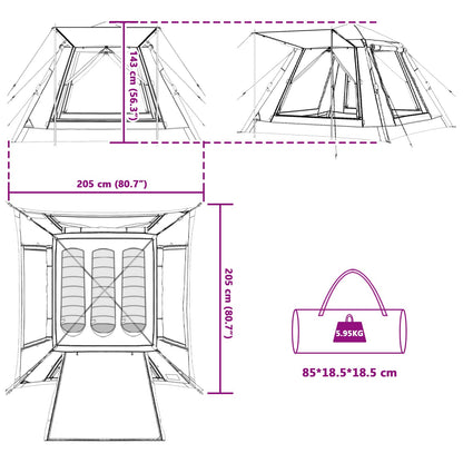 Instant Tent with Rainfly 3-Person Quick-Release with Roof Blue