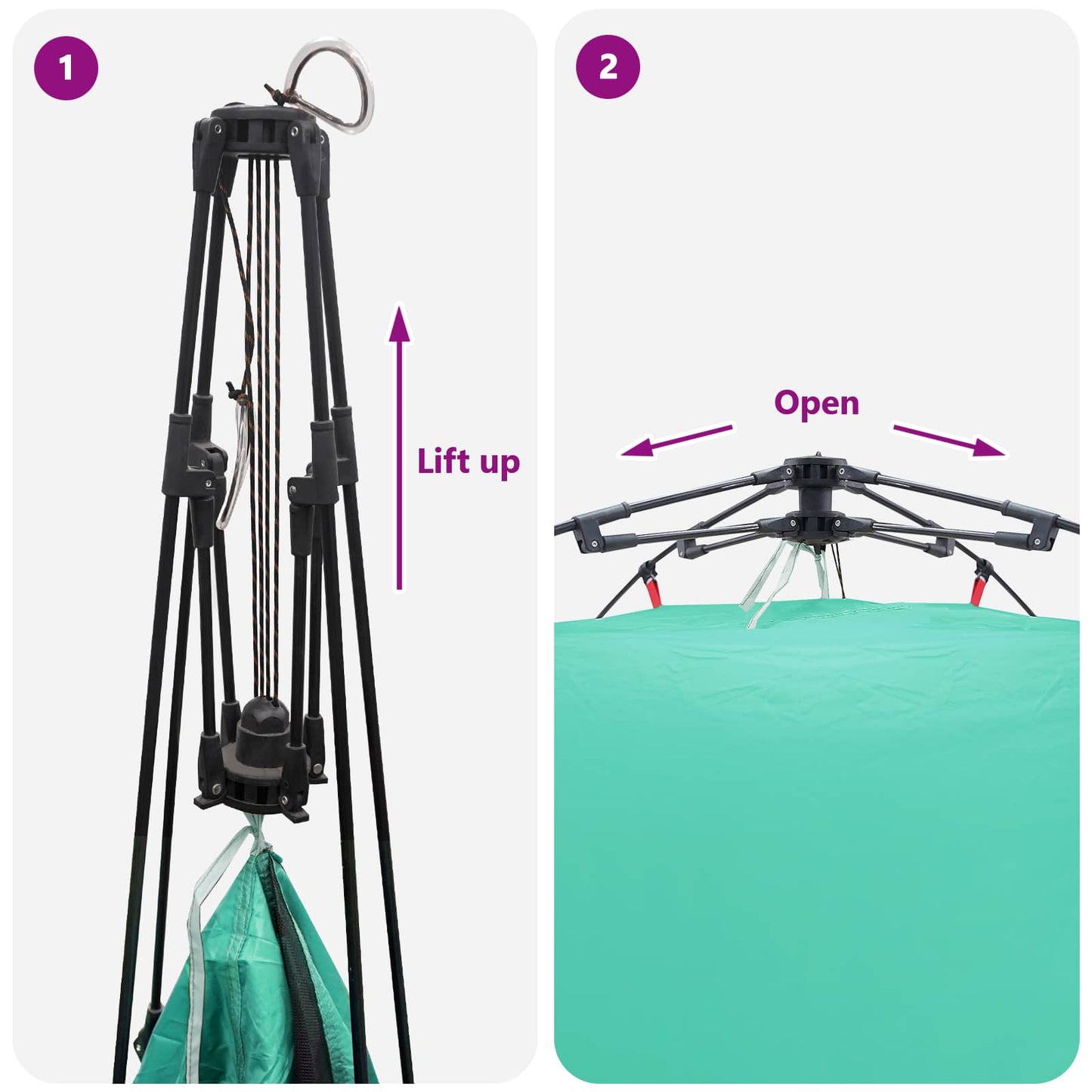 Instant Tent 4-Person Quick-Release Sea Green 185T Polyester