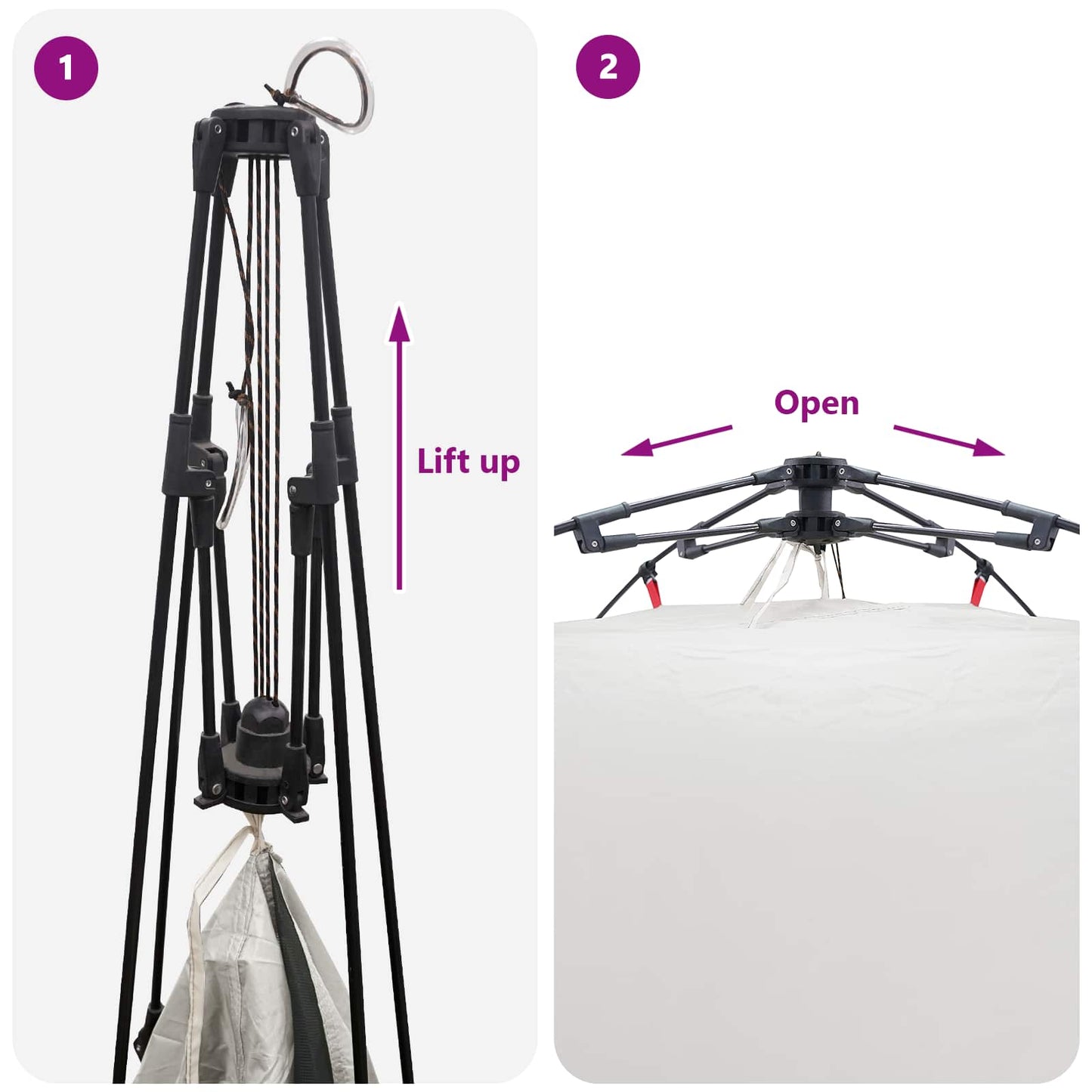 Instant Tent 4-Person Quick-Release Grey 260 x 260 x 197 cm