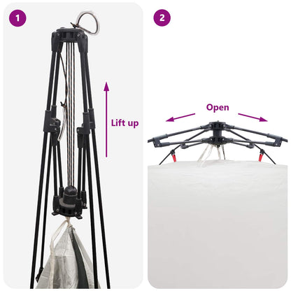 Instant Tent 4-Person Quick-Release Grey 260 x 260 x 197 cm