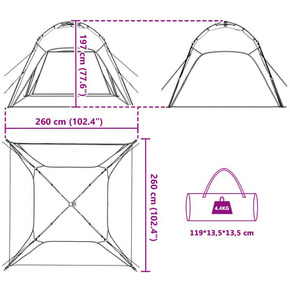 Instant Tent 4-Person Quick-Release Grey 260 x 260 x 197 cm