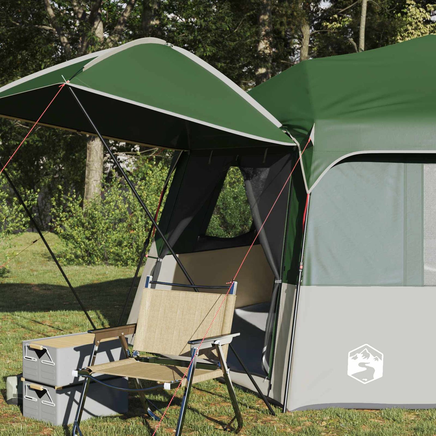 Instant Tent with Rainfly 12-Person Quick-Release Green