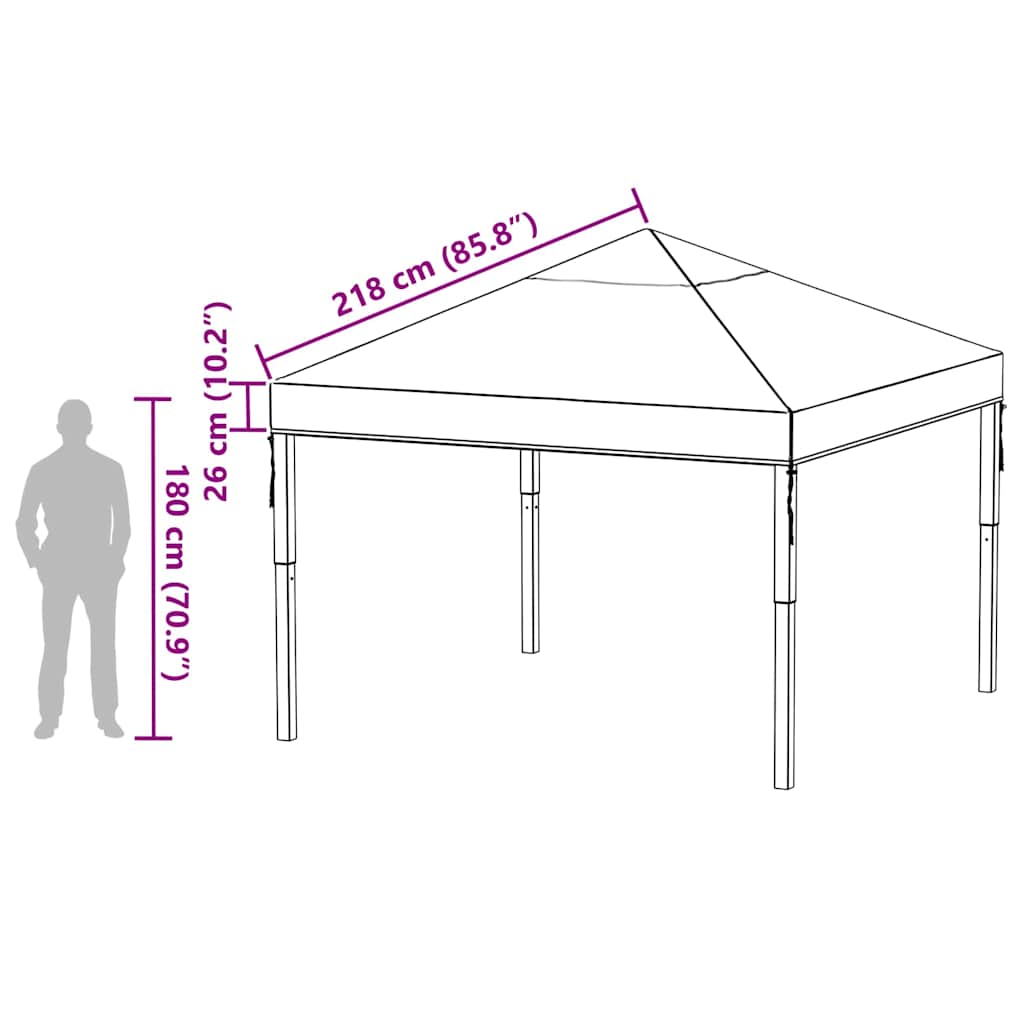 Gazebo Cover Replacement Transparent 300 x 300 x 26 cm PVC