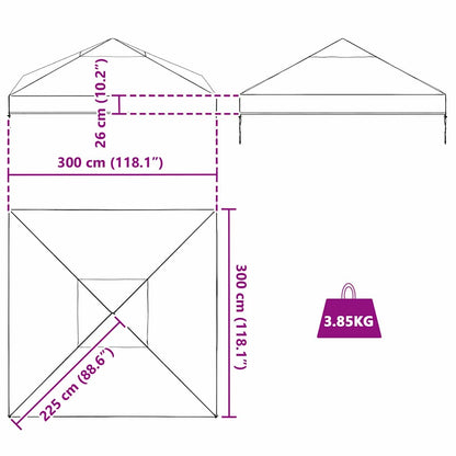 Gazebo Cover Replacement 300 x 300 x 26 cm Transparent PVC