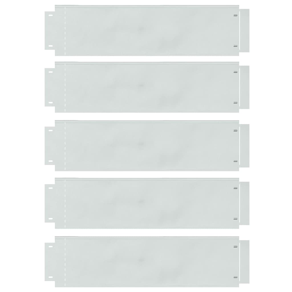 Lawn Edgings 5 pcs Silver 100 x 25 x 0.07 cm Galvanised Steel