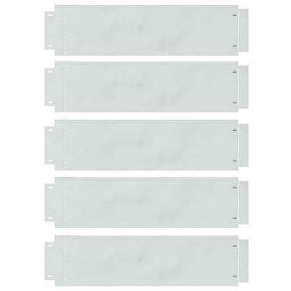 Lawn Edgings 5 pcs Silver 100 x 25 x 0.07 cm Galvanised Steel