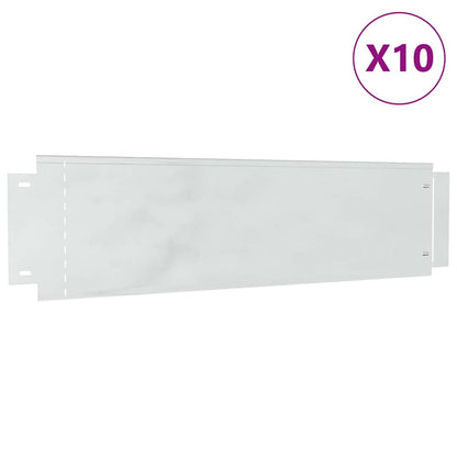 Lawn Edgings 10 pcs Silver 100 x 25 x 0.07 cm Galvanised Steel
