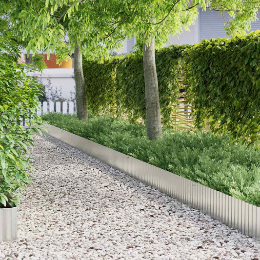 Lawn Edge 1000 x 25 x 0.03 cm Galvanized Steel Silver