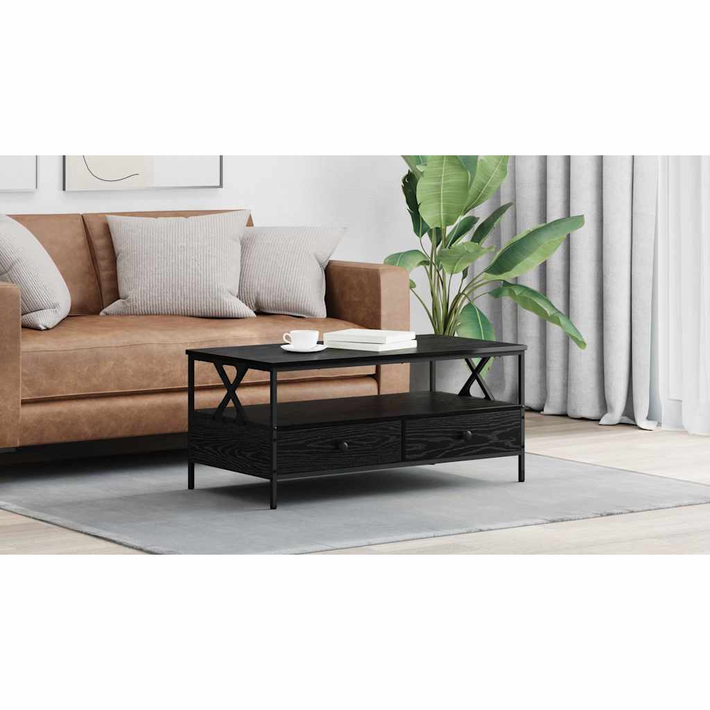 Coffee Table Black oak 100 x 51 x 45 cm Engineered wood
