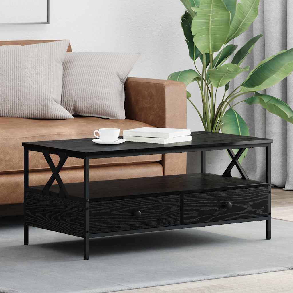 Coffee Table Black oak 100 x 51 x 45 cm Engineered wood