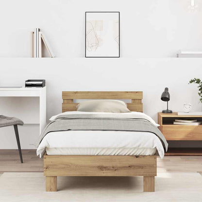 Bed Frame Artisan Oak 203 x 95 x 70 cm Engineered Wood