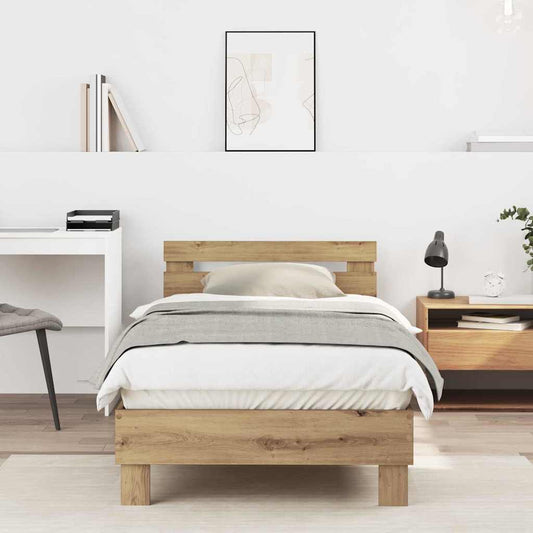 Bed Frame Artisan Oak 203 x 95 x 70 cm Engineered Wood