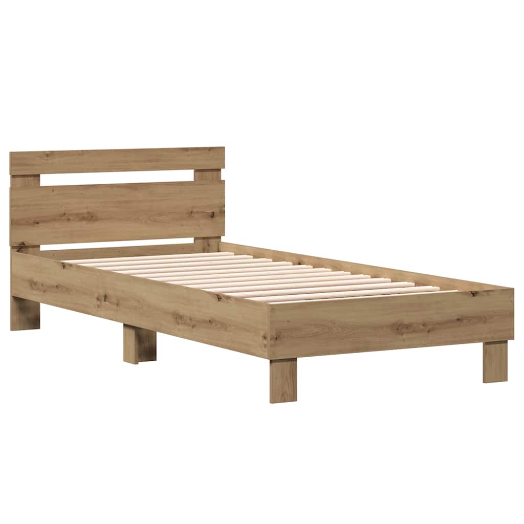 Bed Frame Artisan Oak 203 x 95 x 70 cm Engineered Wood