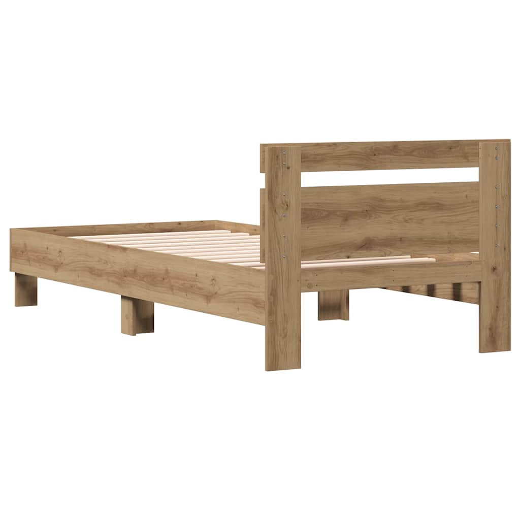 Bed Frame Artisan Oak 203 x 95 x 70 cm Engineered Wood
