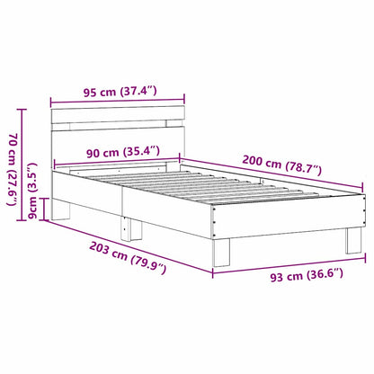 Bed Frame Artisan Oak 203 x 95 x 70 cm Engineered Wood