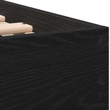 Bed Frame Black Oak 203 x 95 x 70 cm Engineered Wood