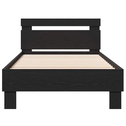 Bed Frame Black Oak 193 x 95 x 88 cm Engineered Wood