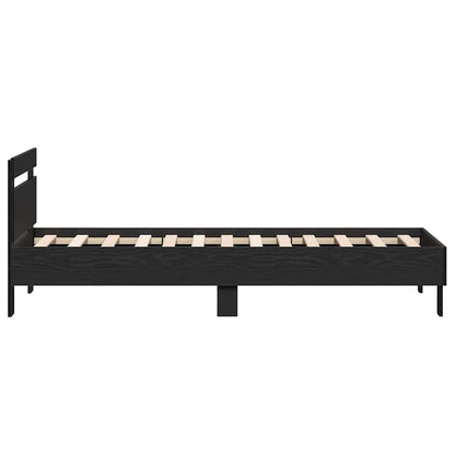 Bed Frame Black Oak 193 x 95 x 88 cm Engineered Wood