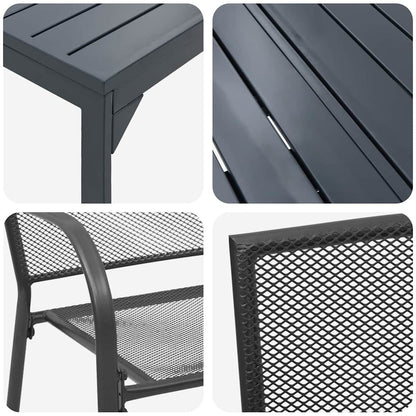 Garden Dining Set 7 pcs Anthracite Powder-coated Steel