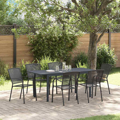 Garden Dining Set 7 pcs Anthracite Powder-coated Steel