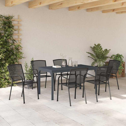 Garden Dining Set 7 pcs Anthracite Powder-coated Steel