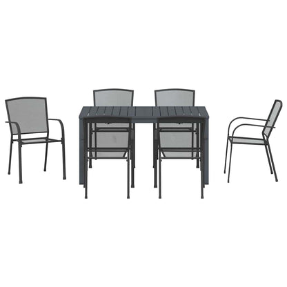 Garden Dining Set 7 pcs Anthracite Powder-coated Steel