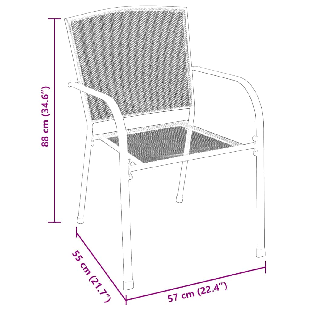 Garden Dining Set 9 pcs Anthracite Powder-coated Steel