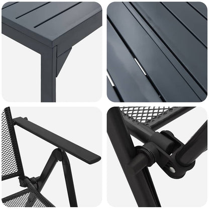 Garden Dining Set 7 pcs Anthracite Powder-coated Steel