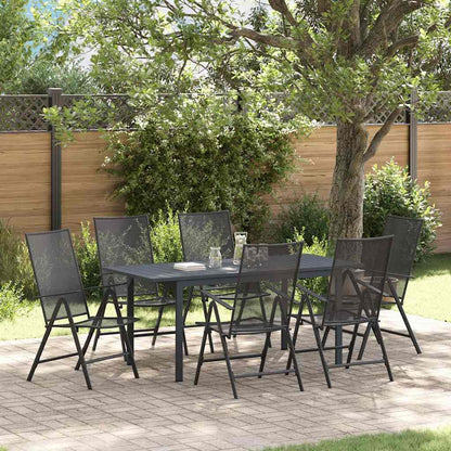 Garden Dining Set 7 pcs Anthracite Powder-coated Steel