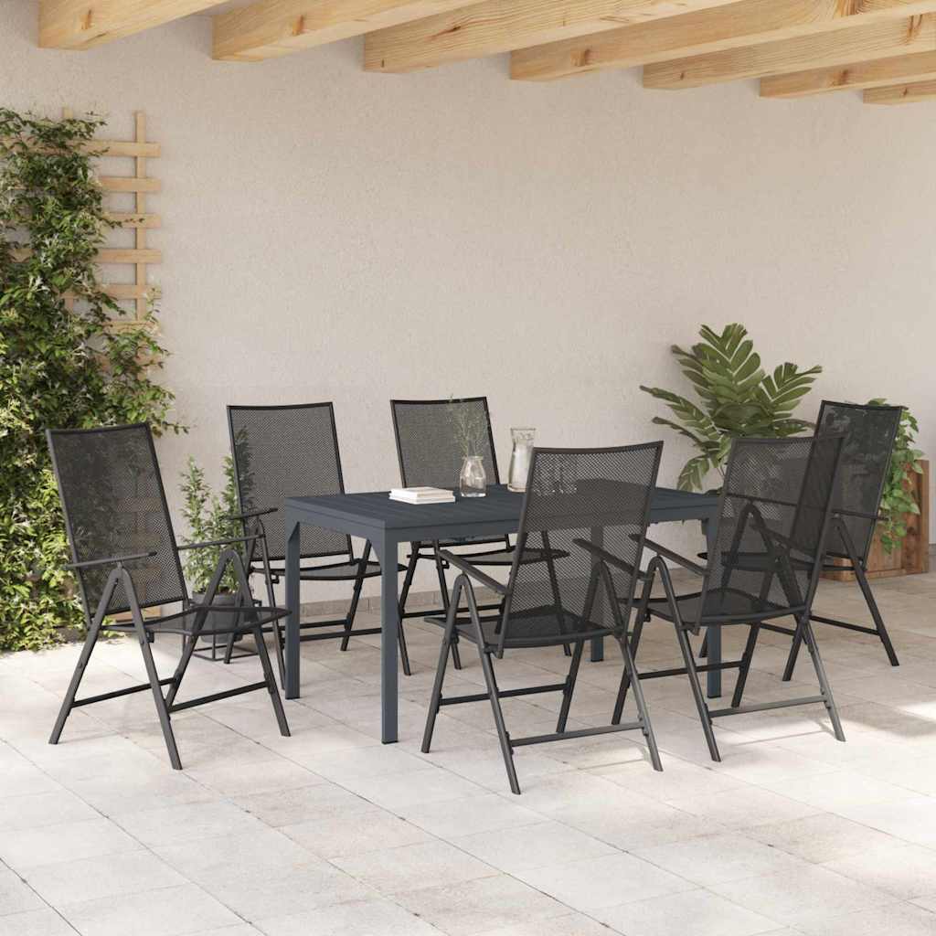 Garden Dining Set 7 pcs Anthracite Powder-coated Steel